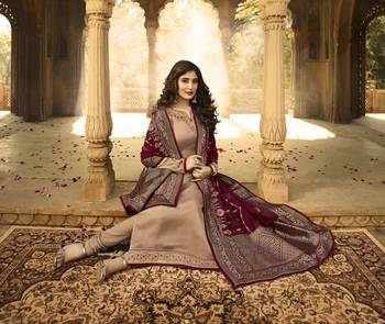 Beige Embroidered Satin Salwar 2