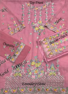 Pink embroidered georgette salwar 3