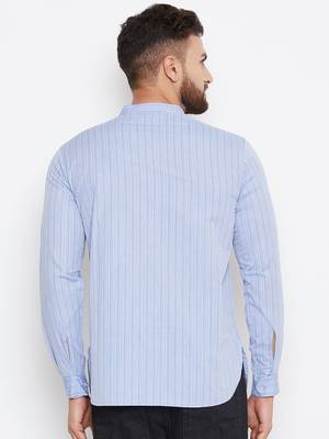 blue woven cotton men kurtas 4