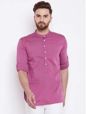 pink woven cotton men kurtas 2