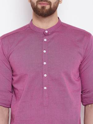 pink woven cotton men kurtas 5