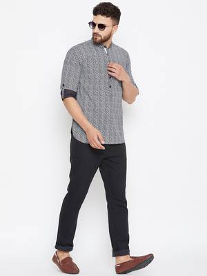 black woven cotton men kurtas 1