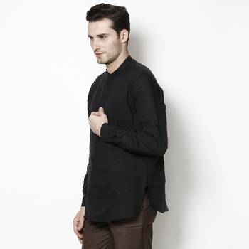 black woven linen men kurtas 3