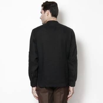 black woven linen men kurtas 4