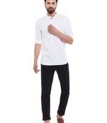 white woven cotton men kurtas