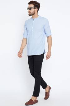 yellow woven cotton men kurtas