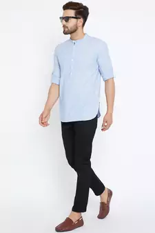 yellow woven cotton men kurtas