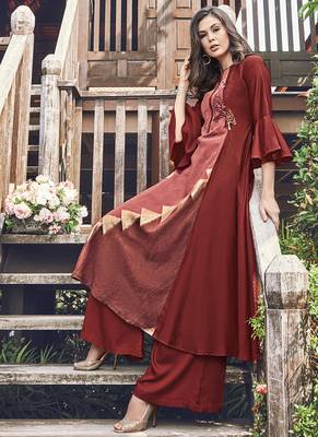 Brown Jacquard Islamic Tunics 2