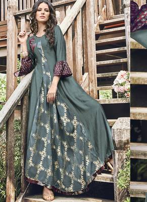 Grey Jacquard Islamic Tunics 2
