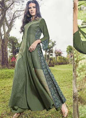 Olive Jacquard Islamic Tunics 2