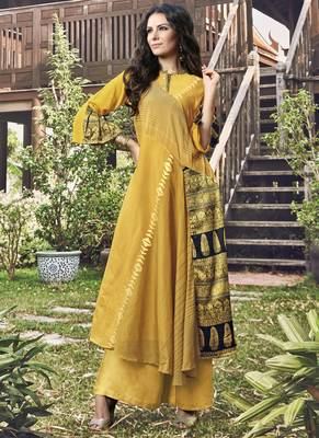 Yellow Jacquard Islamic Tunics 1