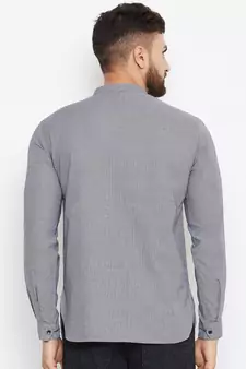 grey woven cotton men kurtas
