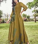 Mustard Jacquard Islamic Tunics