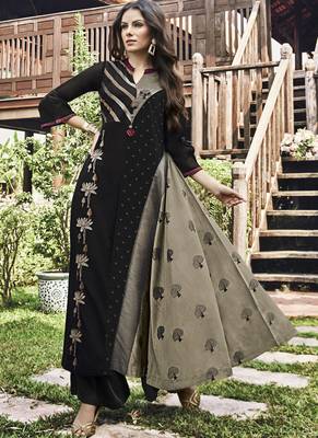 Black Jacquard Islamic Tunics 1