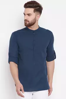 black woven cotton men kurtas