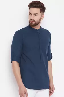 black woven cotton men kurtas