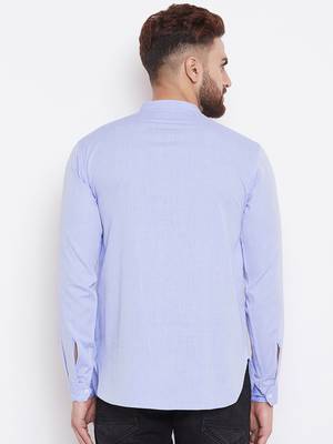 blue woven cotton men kurtas 4