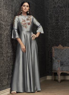 Grey Georgette Islamic Tunics 1
