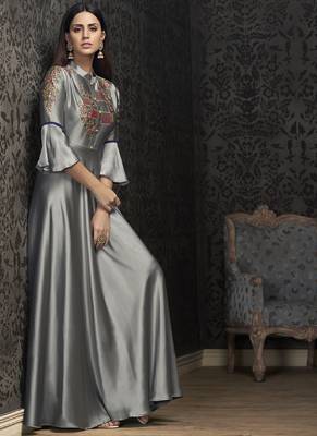 Grey Georgette Islamic Tunics 2
