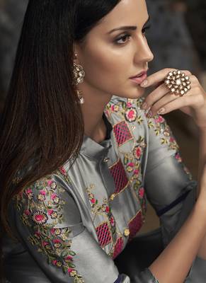 Grey Georgette Islamic Tunics 3
