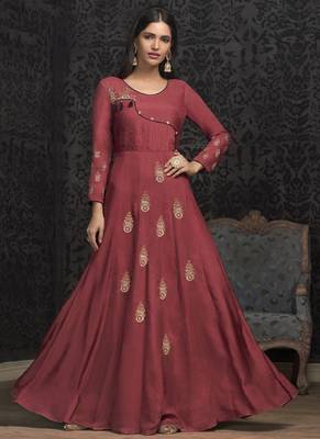 Dark Maroon Silk Islamic Tunics 1