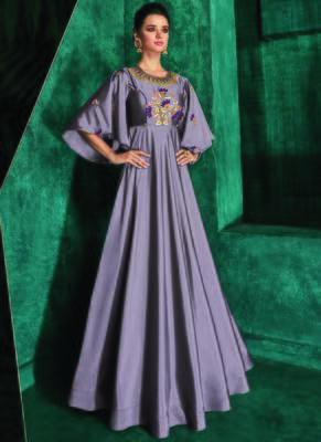 Light Violet Silk Islamic Tunics 1