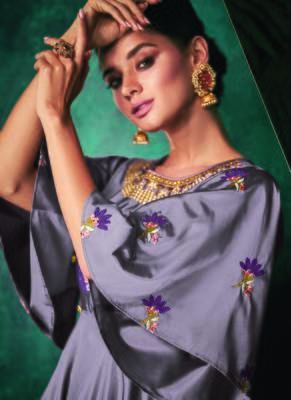 Light Violet Silk Islamic Tunics 2
