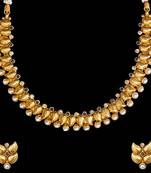 Traditional Indian Bollywood Paisley Design Pearl Polki Necklace Set