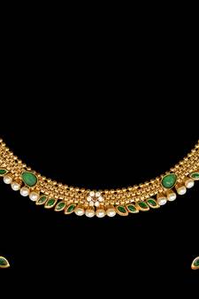 Traditional Indian Bollywood Jewelry Set Pearl Polki Kundan Necklace Set