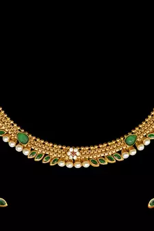 Traditional Indian Bollywood Jewelry Set Pearl Polki Kundan Necklace Set