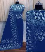 Blue embroidered cotton salwar