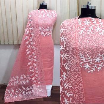 Pink embroidered cotton salwar 1