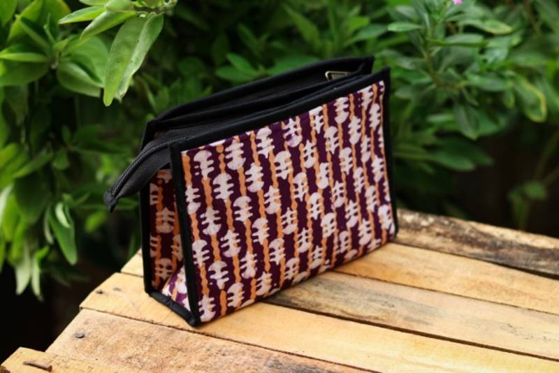 3 Compartment Cotton Batik Pouch