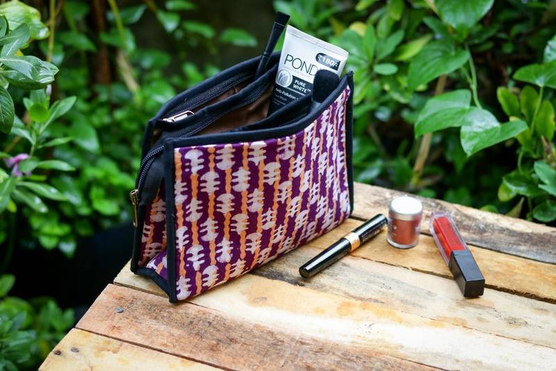 3 Compartment Cotton Batik Pouch