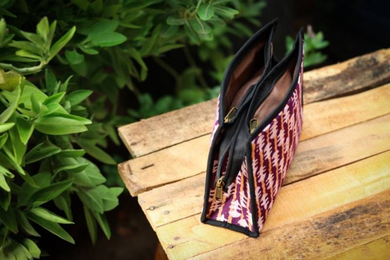 3 Compartment Cotton Batik Pouch