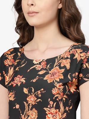 Women's Polyester black Floral Printed Top 3