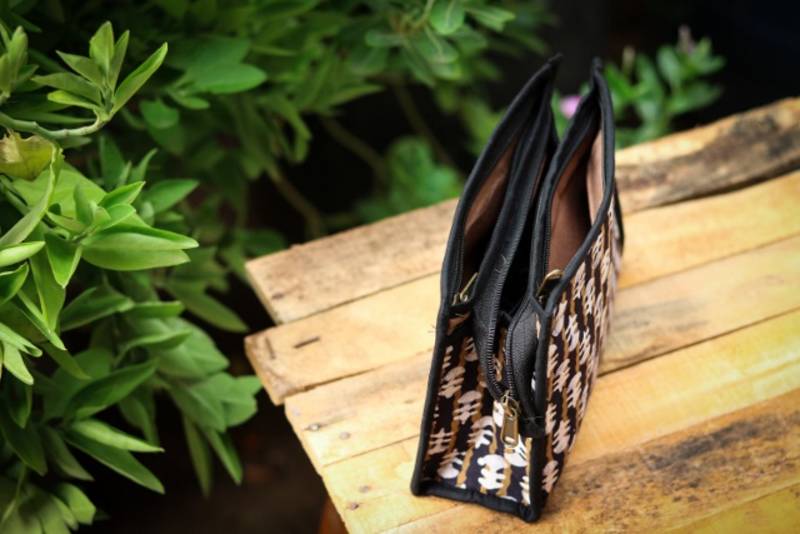 3 Compartment Cotton Batik Pouch