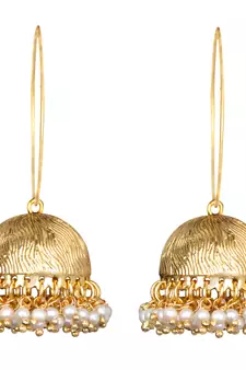 Ethnic Indian Bollywood Jewelry Set Gold Finish Hoop Earrings