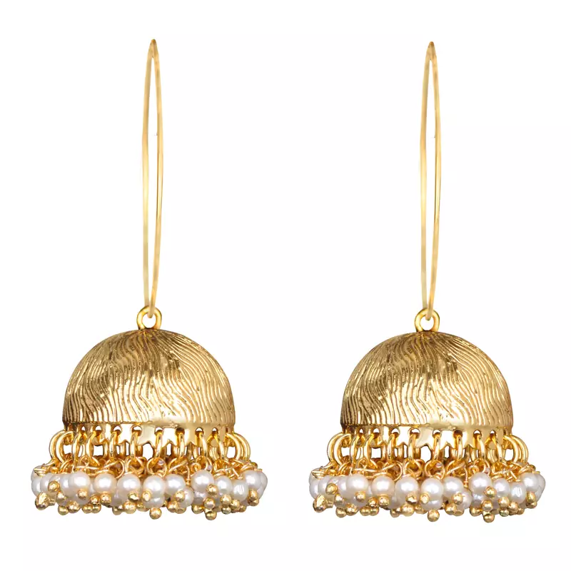 Ethnic Indian Bollywood Jewelry Set Gold Finish Hoop Earrings
