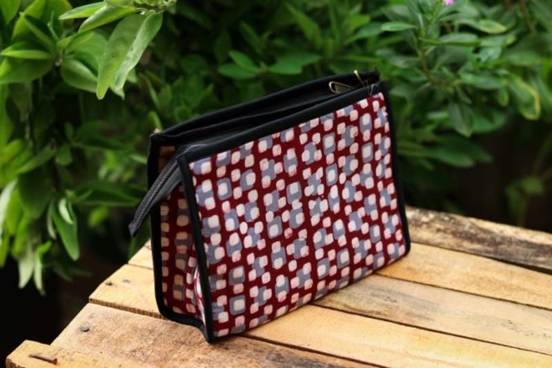 3 Compartment Cotton Batik Pouch