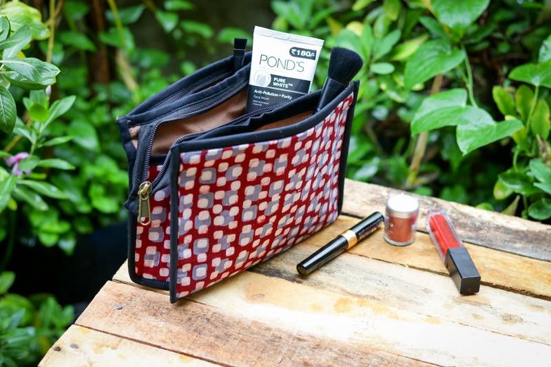 3 Compartment Cotton Batik Pouch