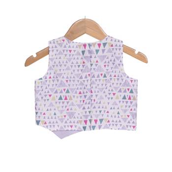 Lavender Pompom Skirt with Asymmetric Crop Top 4