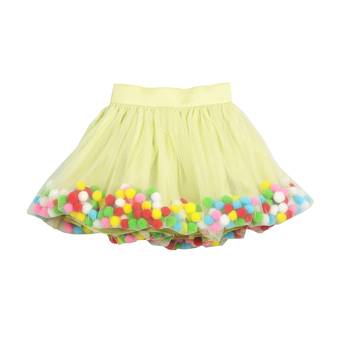 Hue of Green Pompom Skirt with Asymmetric Crop Top 2