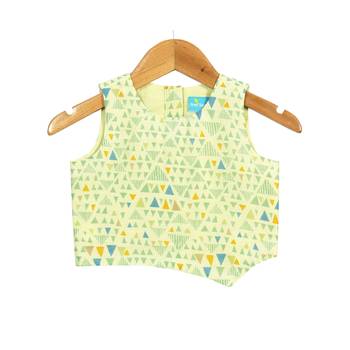 Hue of Green Pompom Skirt with Asymmetric Crop Top 3
