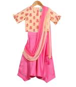 Peach & Pink Harem Pants with Top & Ombre Dupatta