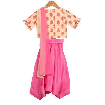 Peach & Pink Harem Pants with Top & Ombre Dupatta 2