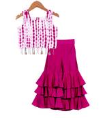 Purple Tie Dye Crop Top with Sharara