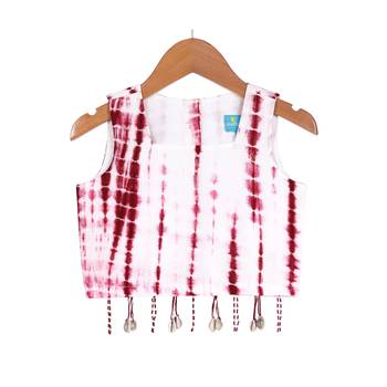 Maroon Tie Dye Crop Top with Sharara 2