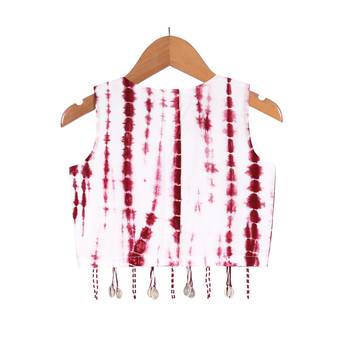 Maroon Tie Dye Crop Top with Sharara 4