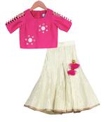 Magenta & Champagne Classic Palazzo with Crop Top